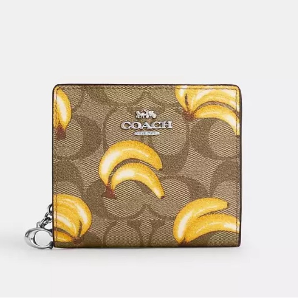 NWT Coach Snap Wallet In Signature Canvas